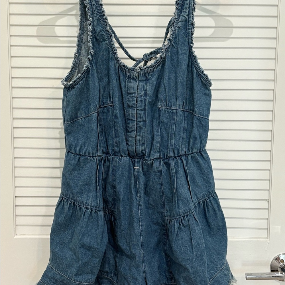 Free People Blue Denim Romper
